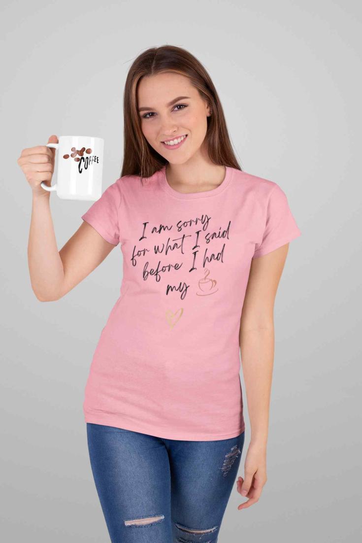 LOVE FOR COFFEE ROUND NECK T-SHIRT FOR WOMEN/ GIRLS